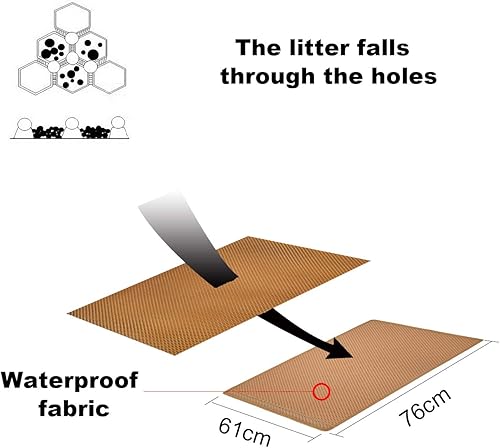 Miniatura 8 de Pieviev - Alfombrilla grande para arena de gato Negro, gris, Marrón