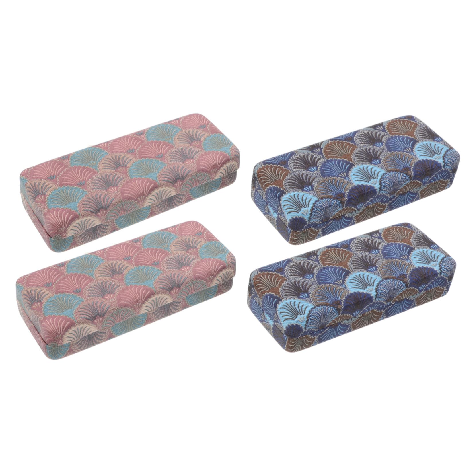 4pezzi Custodia Rigida Per Metallo Compatta e Portatile Per Sole Motivo Quadri Elegante e Resistente