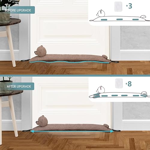 Miniatura 92 de Marwood Tope para debajo de la puerta, tapón de viento de 32 pulgadas para puerta y ventana, tapón de aire francés con peso para puerta delantera