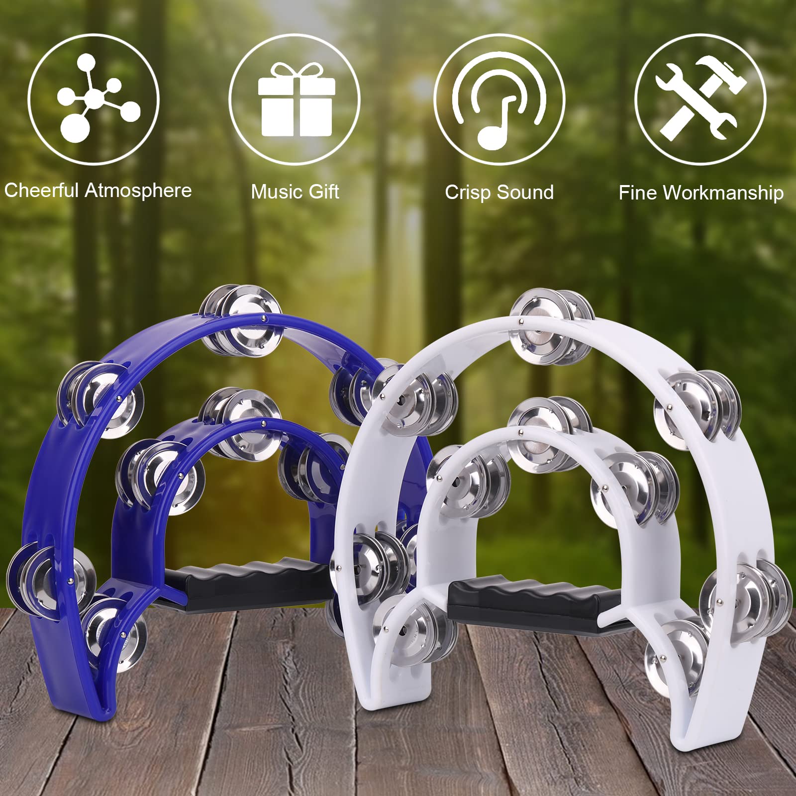 10 Zoll Zweireihig Jingle Tamburin Handbell Für Erwachsene Bunte