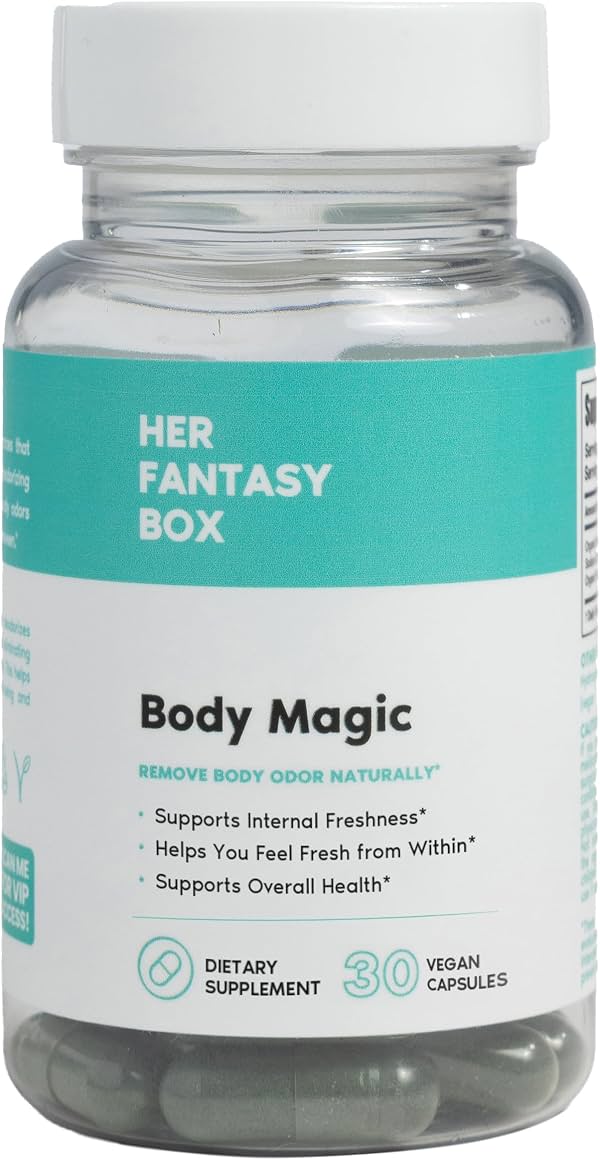 Her Fantasy Box | Body Magic | Cápsulas de Clorofila – Apoyo Vegano para Desintoxicación y Digestión, Salud de Piel e Intestino, Impulso Natural de Energía – 30 Cápsulas (200 mg)