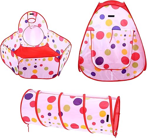 Miniatura 6 de Juego de 3 piezas para niños, casa de juego para bebés, túnel, bola, piscina, juguetes para interiores y exteriores