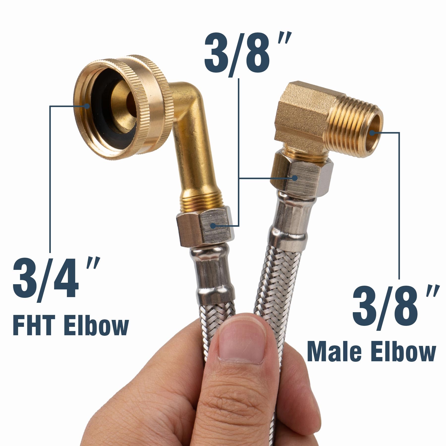 10 Ft Dishwasher Installation Kit, 3/8Inch Compression Connections, 2 Connect