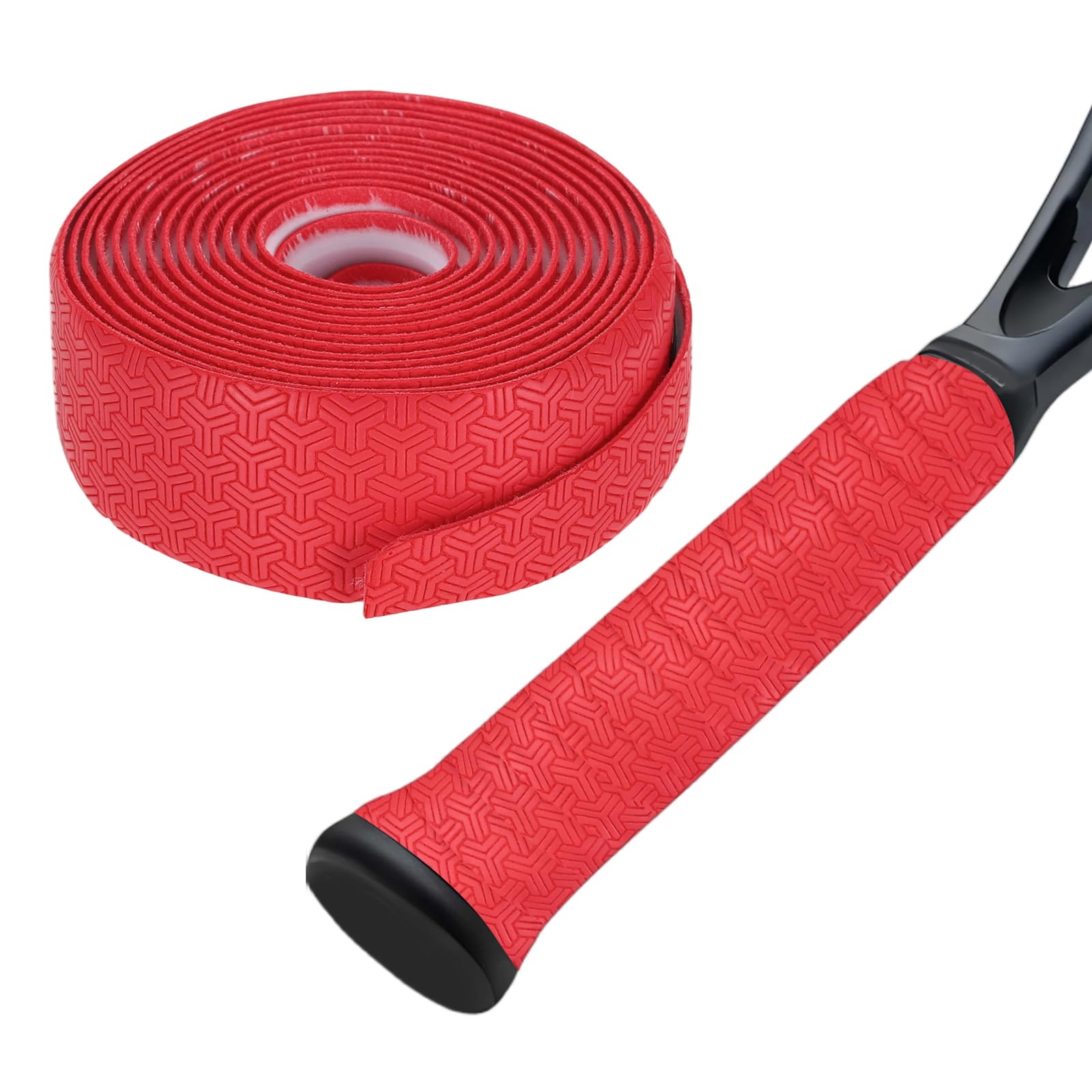 YELARXI Tennis Racket Grip Tape, Anti-slip Tennis Overgrip Stretchy 6.65ft & Red Super Absorbent Dry Feel Replacement Badminton Grips Fitting for (Pickleball/Fishing Rod)