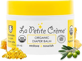 La Petite Creme French Organic Diaper Balm (1 oz) - Healing & Nourishing Diaper Cream - Gentle & Safe Liniment Baby Lotion - USDA Certified Organic - Baby Essentials for Newborn