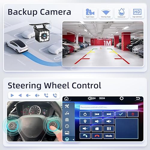Miniatura 3 de Estéreo de coche de 10.1 pulgadas de un solo DIN con CarPlay y Android Auto, pantalla táctil desmontable de 10 pulgadas 1 radio DIN con enlace