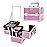 Joligrace Makeup Train Case Makeup Case Organizer Portable Cosmetic Box Storage with 2 Trays Mirror Locking Make Up Travel Case for Nail Kits Cosmetics Craft Traveling Makeup Box Mermaid Pink