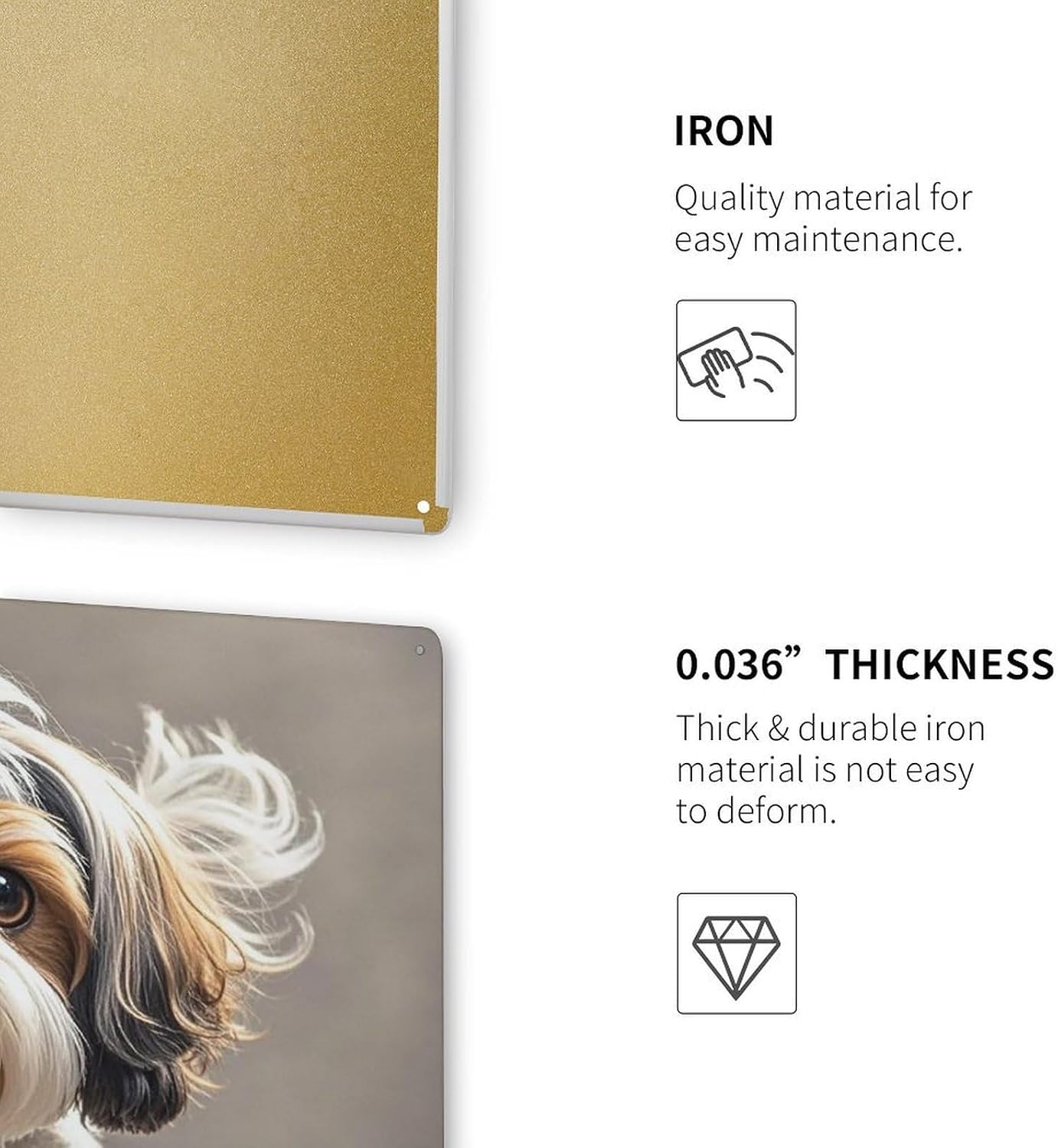 Shih Tzu Dog Square Iron Wall Decor Vintage Farmhouse image 3