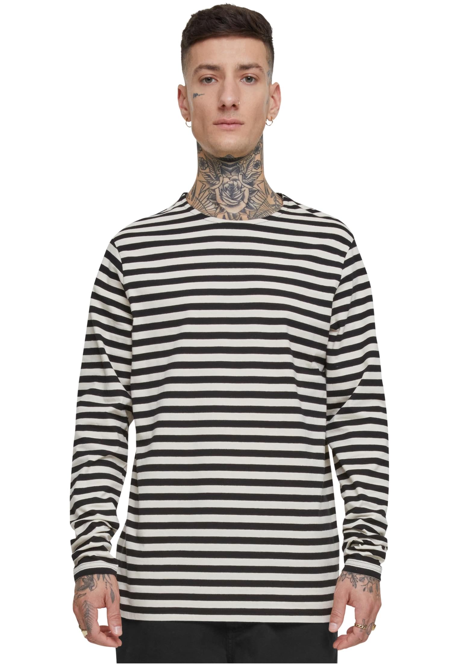 Urban Classics Mens Tb3801-regular Stripe Ls T-Shirt, White, XXL UK