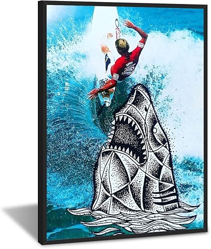 Miniatura 30 de Póster retro de Hawaii Surfing Fun para verano, playa tropical, arte de pared, olas del océano azul, surfista, tabla de surf, tabla de surf, Arte de