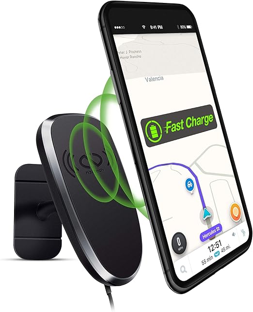 Amazon Com Naztech Magbuddy Wireless Charge Anywhere Mount Hands Free Compatible For Iphone 12 Se 11 Pro Pro Max Galaxy S20 S10 S9 Note20 10 9 More Black Electronics