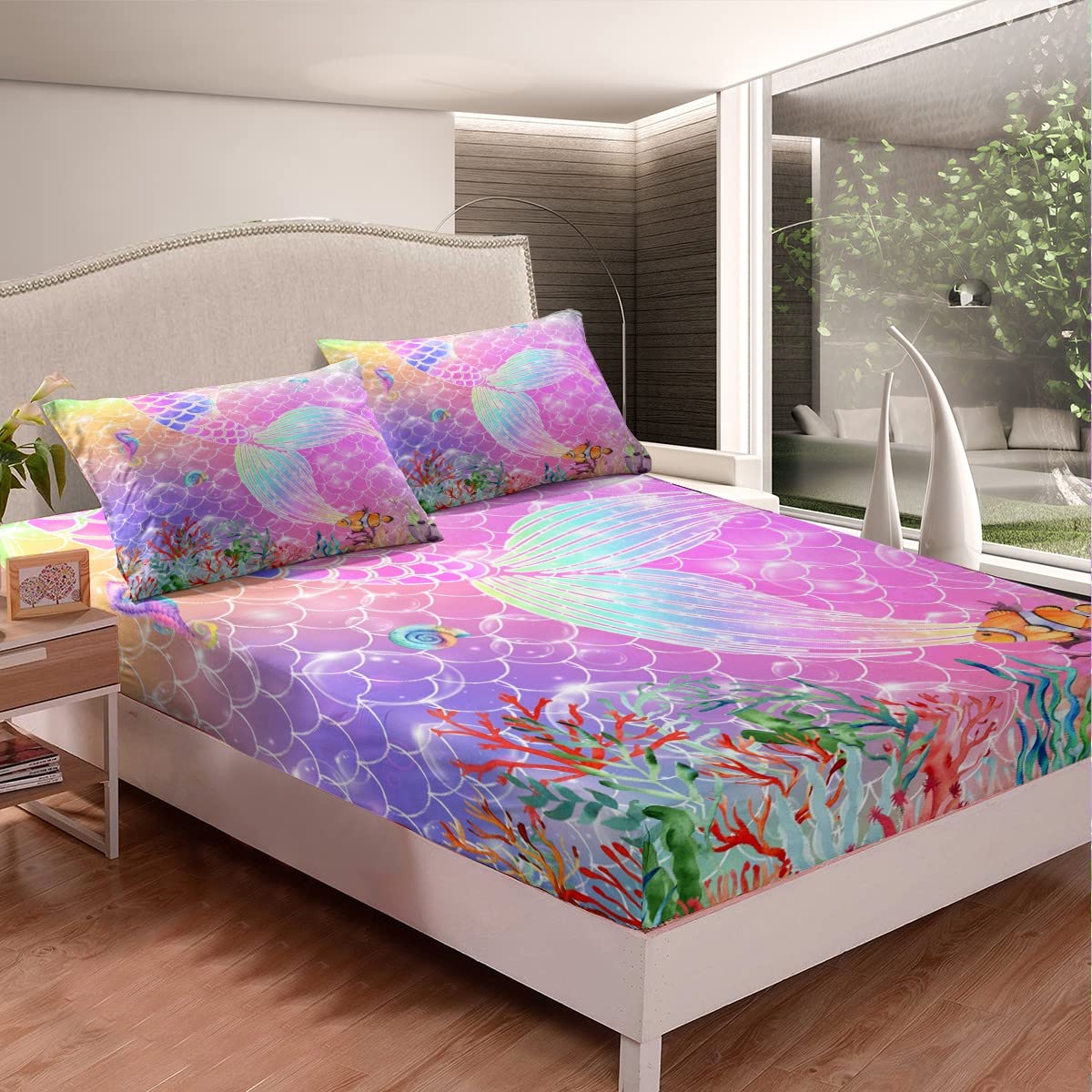 Mermaid Fitted Sheet Double Size - Image 3