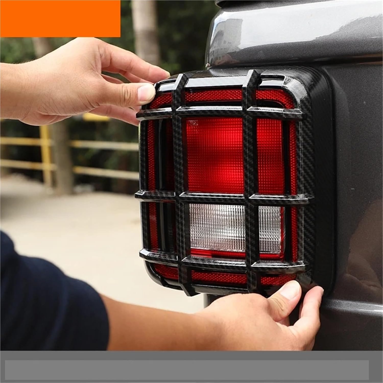 Car Headlight Taillight Light Lamp Guard Decoration Cover Compatible For Jeep Wrangler JL 2018 2019 2020 2021 2022 2023 2024 Up(Taillight carbon)