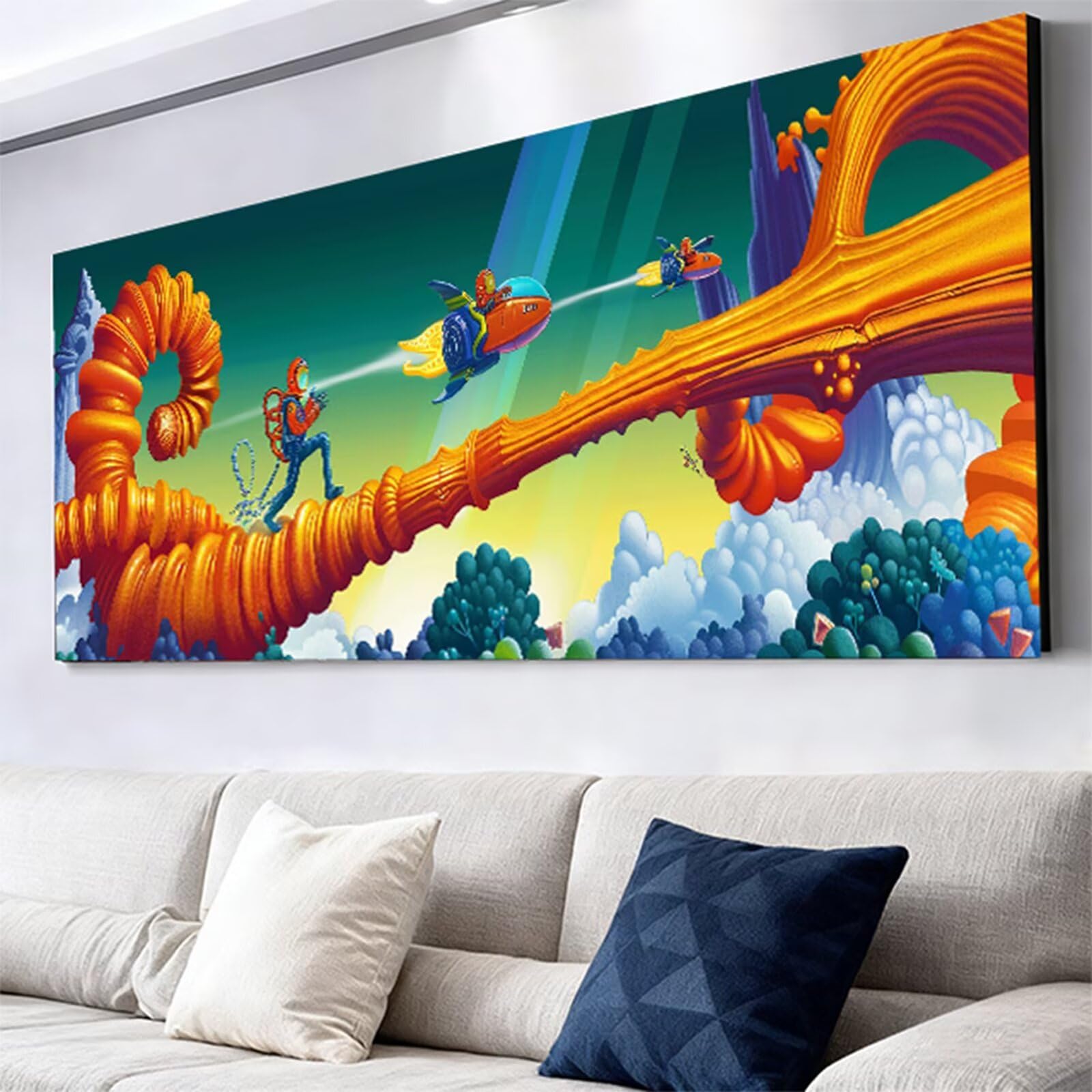 Diamond Painting Duży 150x50cm, Diamentowe Malarstwo Dorośli Astronauta Obraz Diamentowy Owoce Malowanie Diamentowe Rzemiosło Dzieci, DIY Kryształ Haft Ścieg Krzyżowy Pełny Zestaw, Wystrój Domu 7X-719