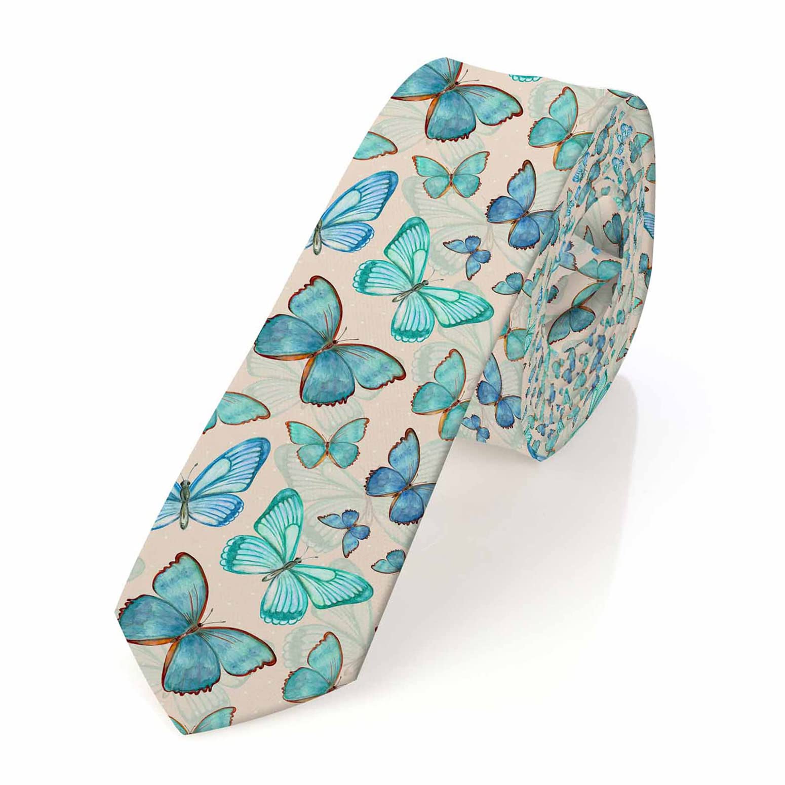 White Floral Mens Tie Botanical Romantic Printed Floral Men's Necktie Ties for Mens Daily Wedding Party Business