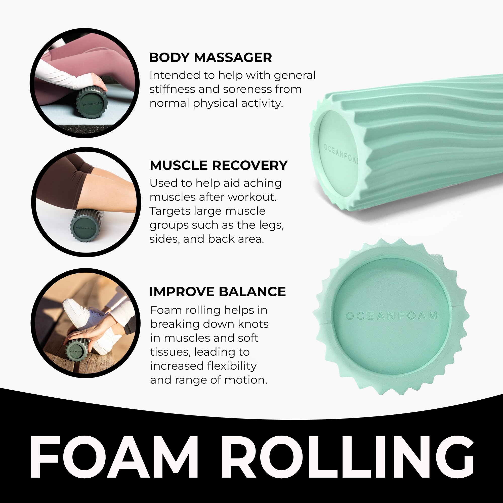 Snapklik.com : Oceanfoam Tidal Roller - Muscle Massage Foam Roller For ...