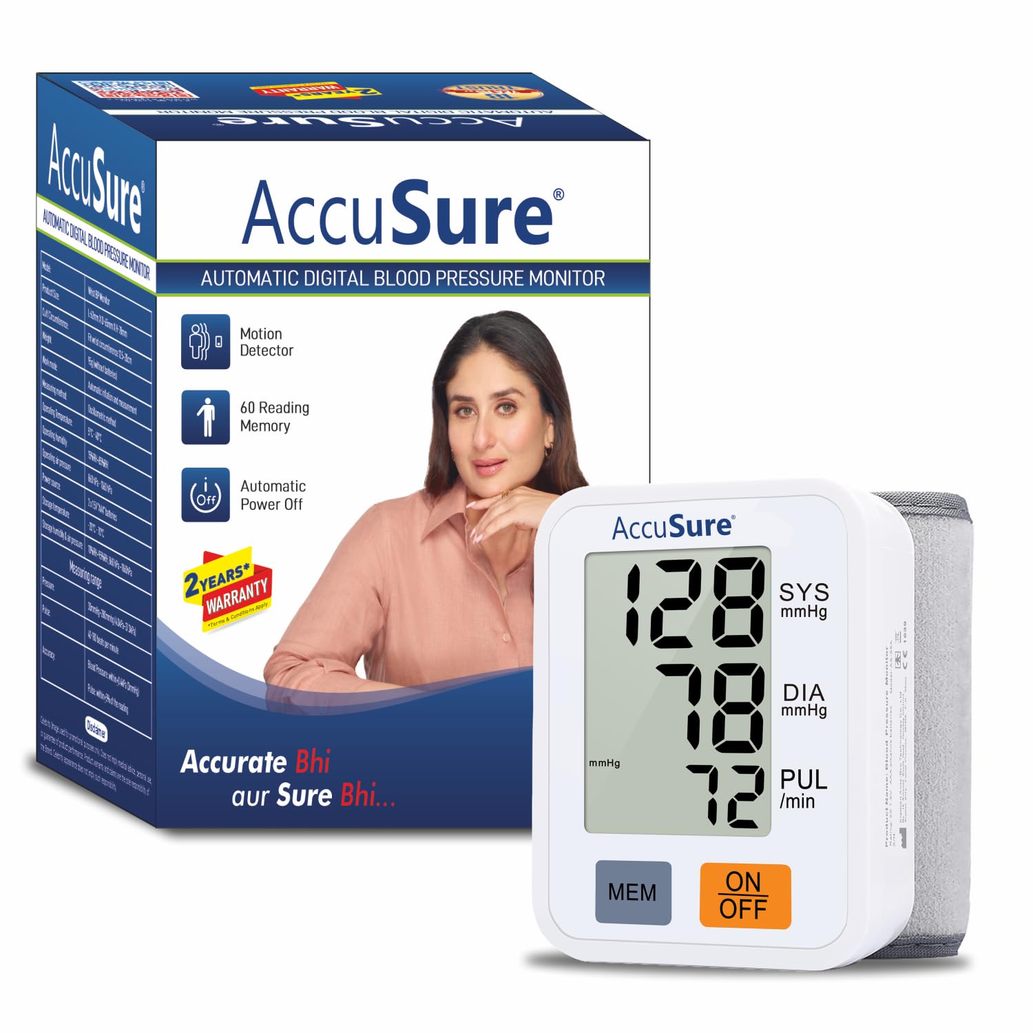 AccuSure Comfort Automatic Digital Wrist Blood Pressure Monitor | Smart BP Check Machine for Hypertension & Heart Health Monitoring | Portable BP Apparatus for Home & Travel Use | Easy One-Touch Operation with Large Display | 2 Years Brand Warranty-image-45