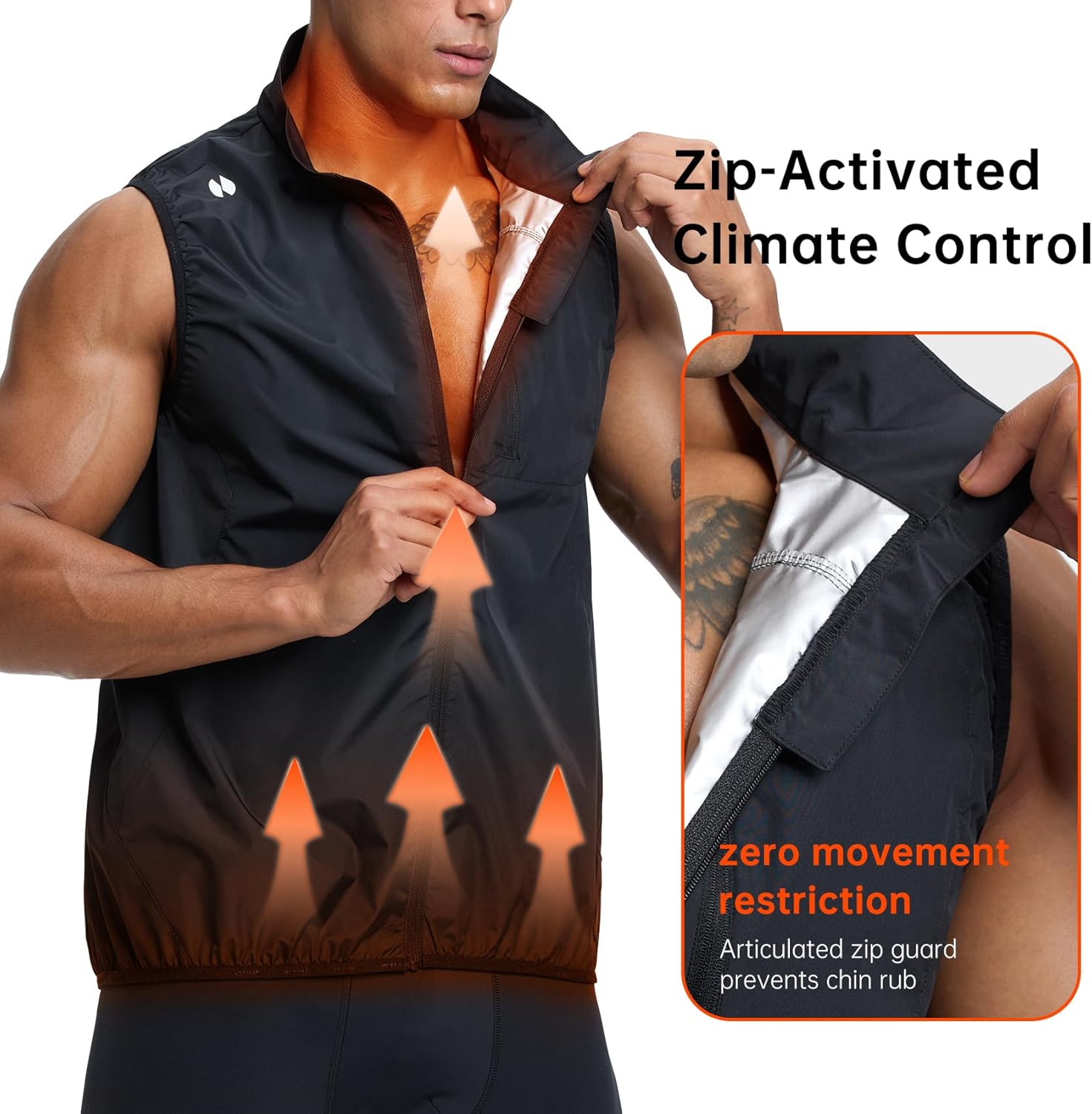 HOTSUIT Sweat Vest for Men Weight Loss Full Zipper Sauna Vest for Men Anti-Rip Heat Trapping Shirt for Gym Boxing - Image 3