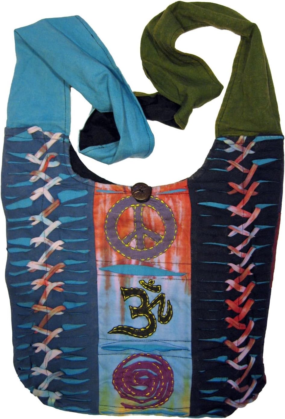 Original Collections Bohemian Hippie Crossbody Peace Sign Shoulder Bag Purse Large