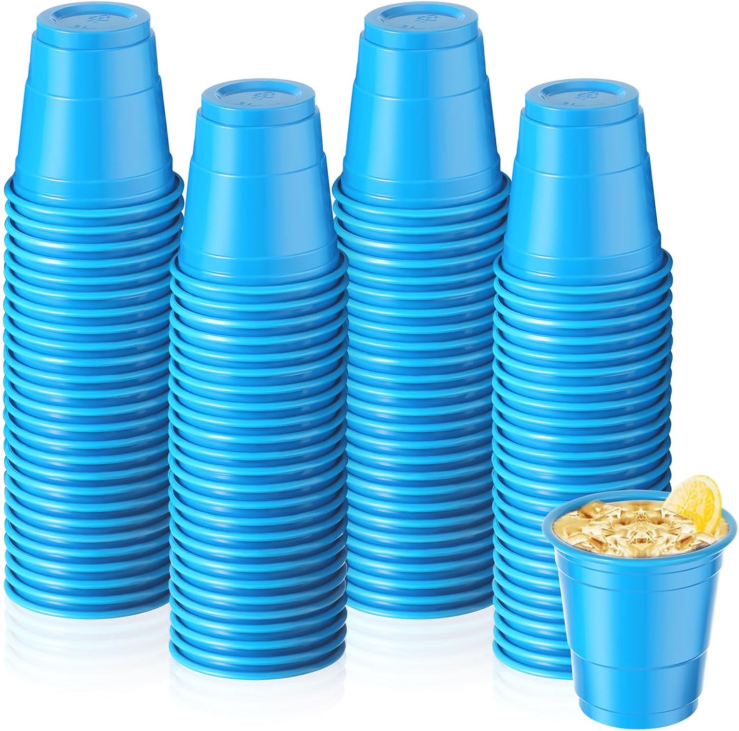 Roshtia 100 Pcs Summer 2 oz Plastic Cups Mini Disposable Shot Cups Small Plastic Shot Glasses for Birthday Summer Party Beer Taste Serving Snacks Samples Tastings(Black)