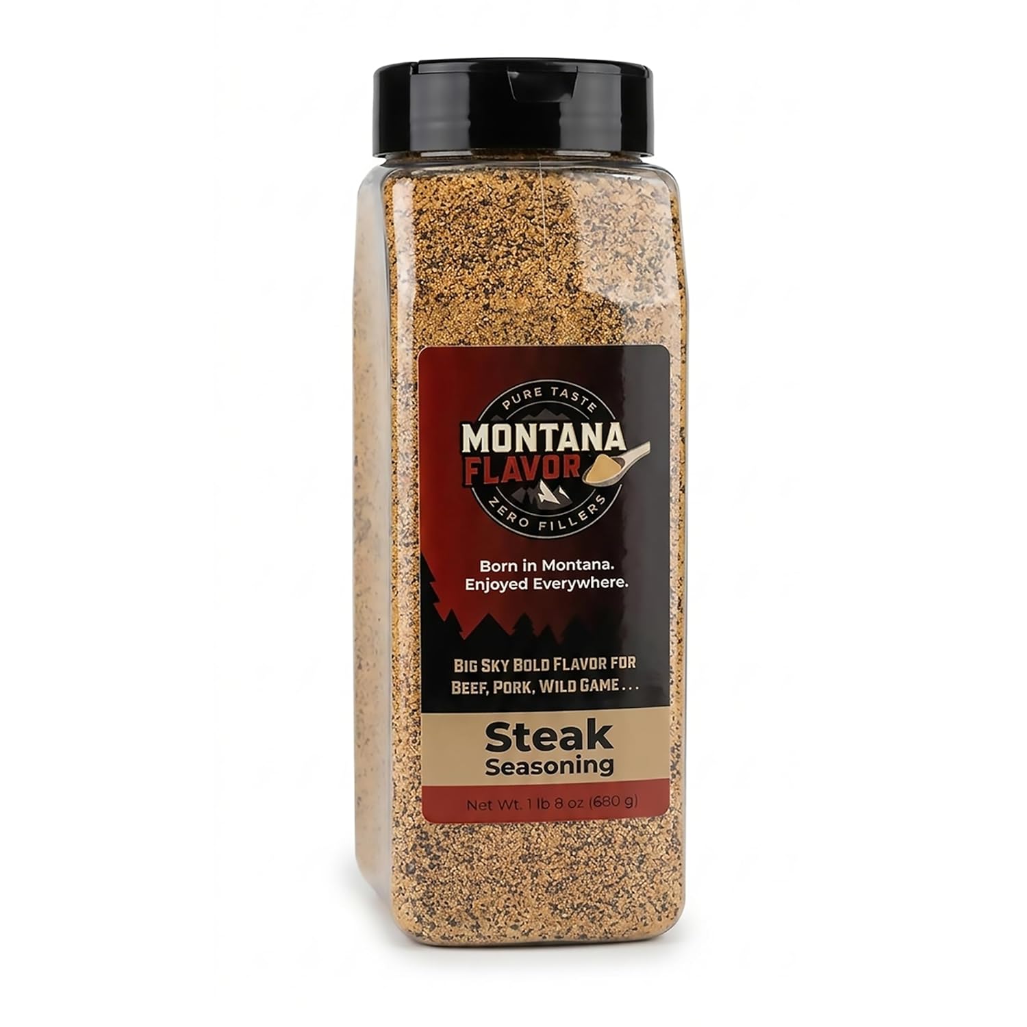 Montana Flavor Steak Seasoning & BBQ Rub – Sugar Free, Keto Friendly Bulk Grilling Spice for Beef, Pork & Brisket – Zero Fillers – Bulk (24 oz)