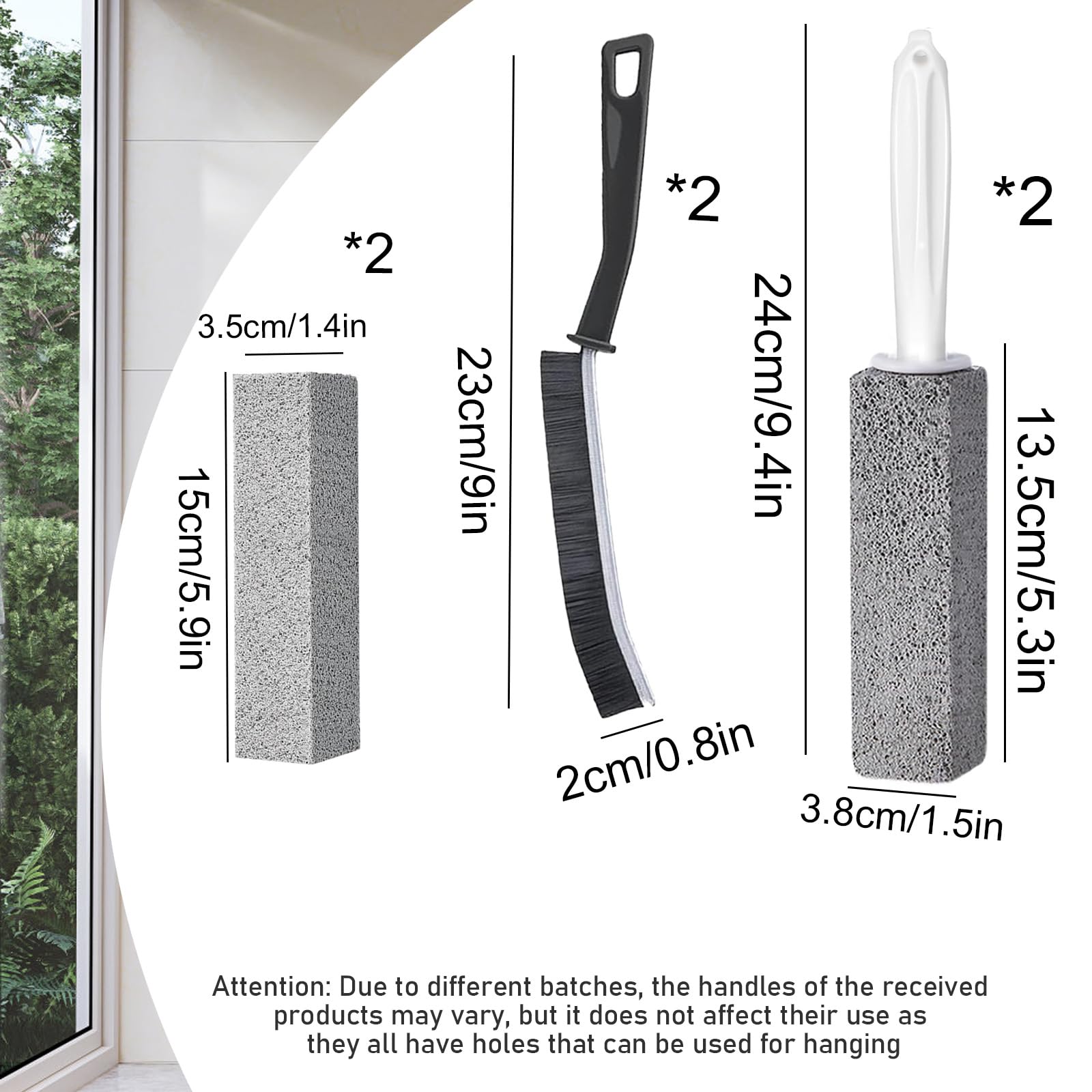 6 Pcs Magic Brush, Pumice Stone for Toilet Toilet Pumice Cleaning Stone, With Handle Toilet Pumice Stone - Image 2