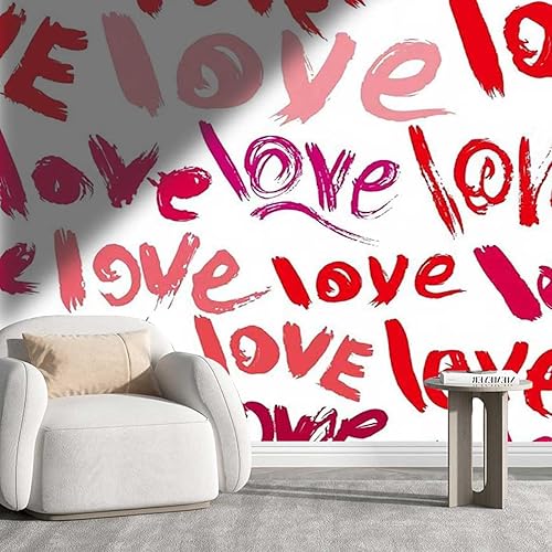 Papel De Paredes - Adhesivo decorativo para cabecero rojo, casa de muñecas en forma de corazón, versátil para varios espacios (ancho) 137.8 pulgadas