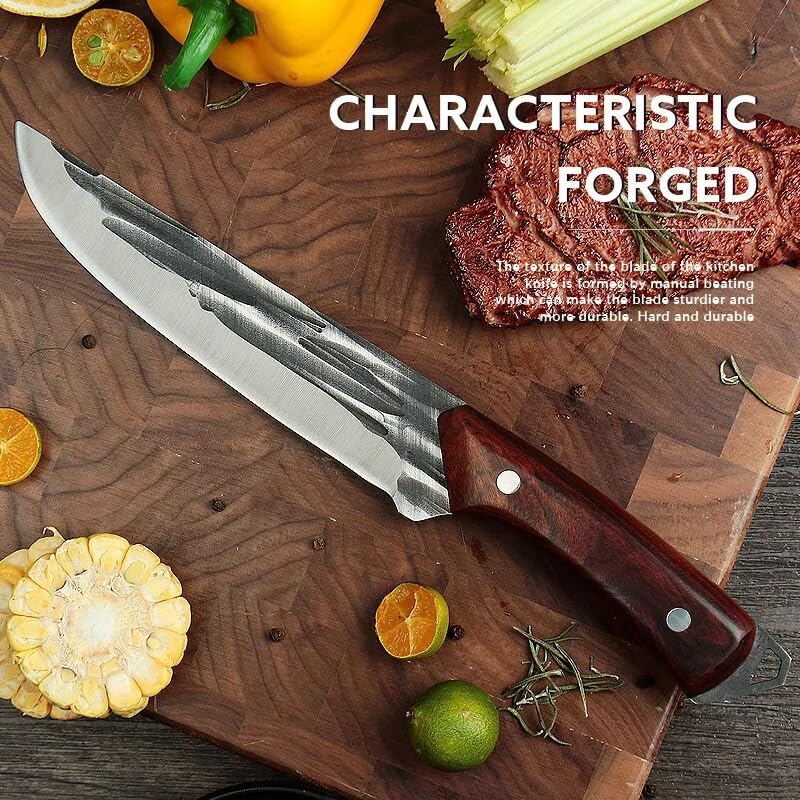 Miniatura 3 de Cuchillo de corte de carne de chef de 4 pulgadas, cuchillo de cocina de acero inoxidable forjado, cuchillo de carnicero forjado, cuchillo para