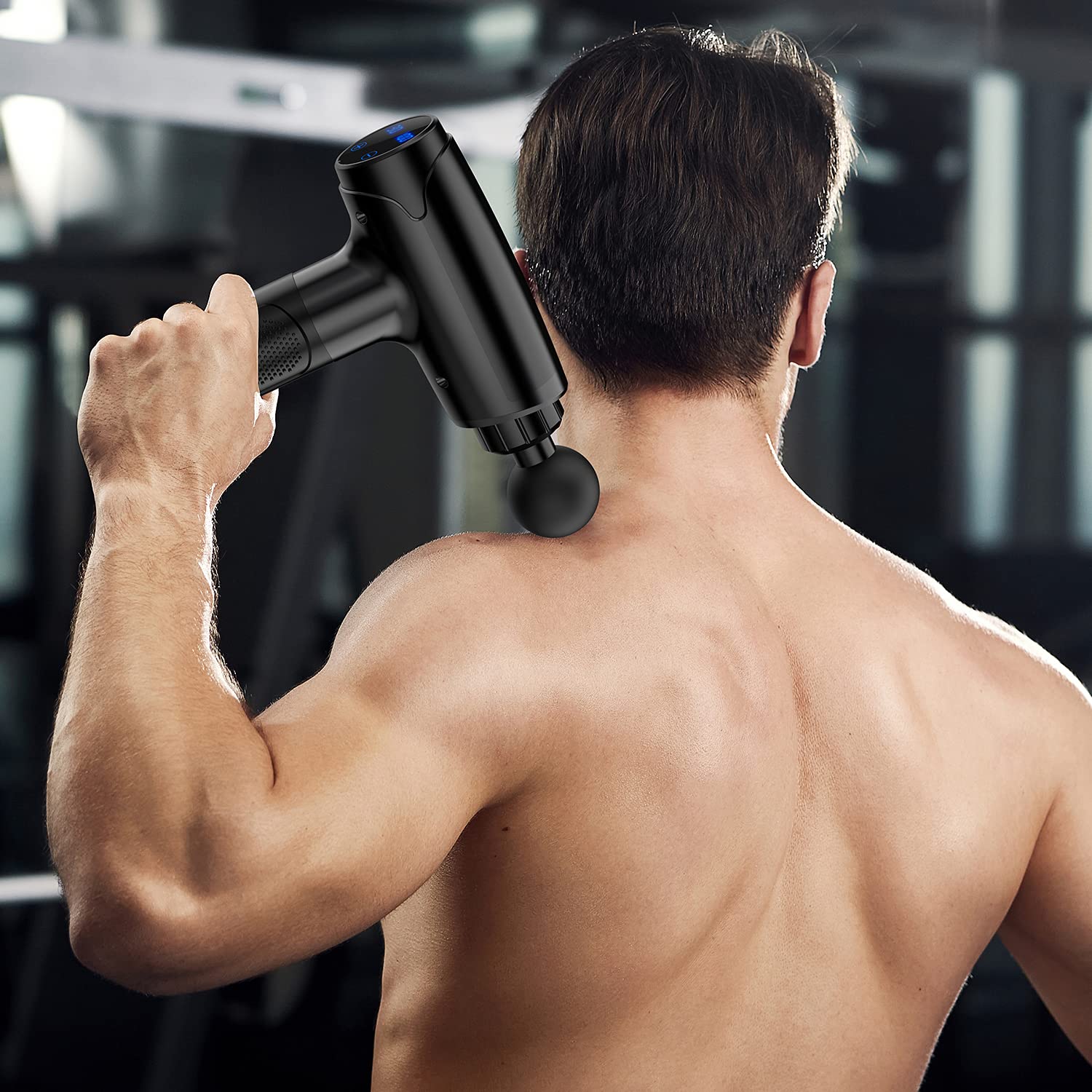 Pistolet do masażu głęboka tkanka dla sportowców, masażer perkusyjny, pistolet do masażu szyi pleców z 10 głowicami, 30 regulowanymi prędkościami, przenośny ręczny masażer elektryczny do relaksu ciała
