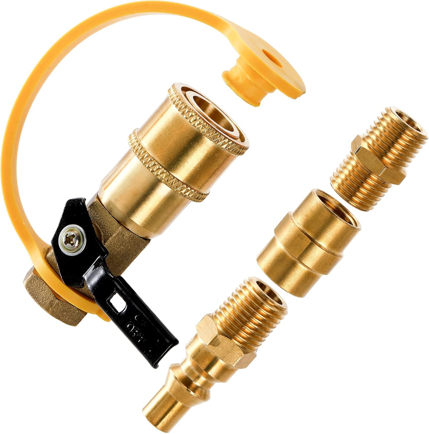 TOPZEA RV 1/4" Propane Quick Connect Fitting Adapter Valve