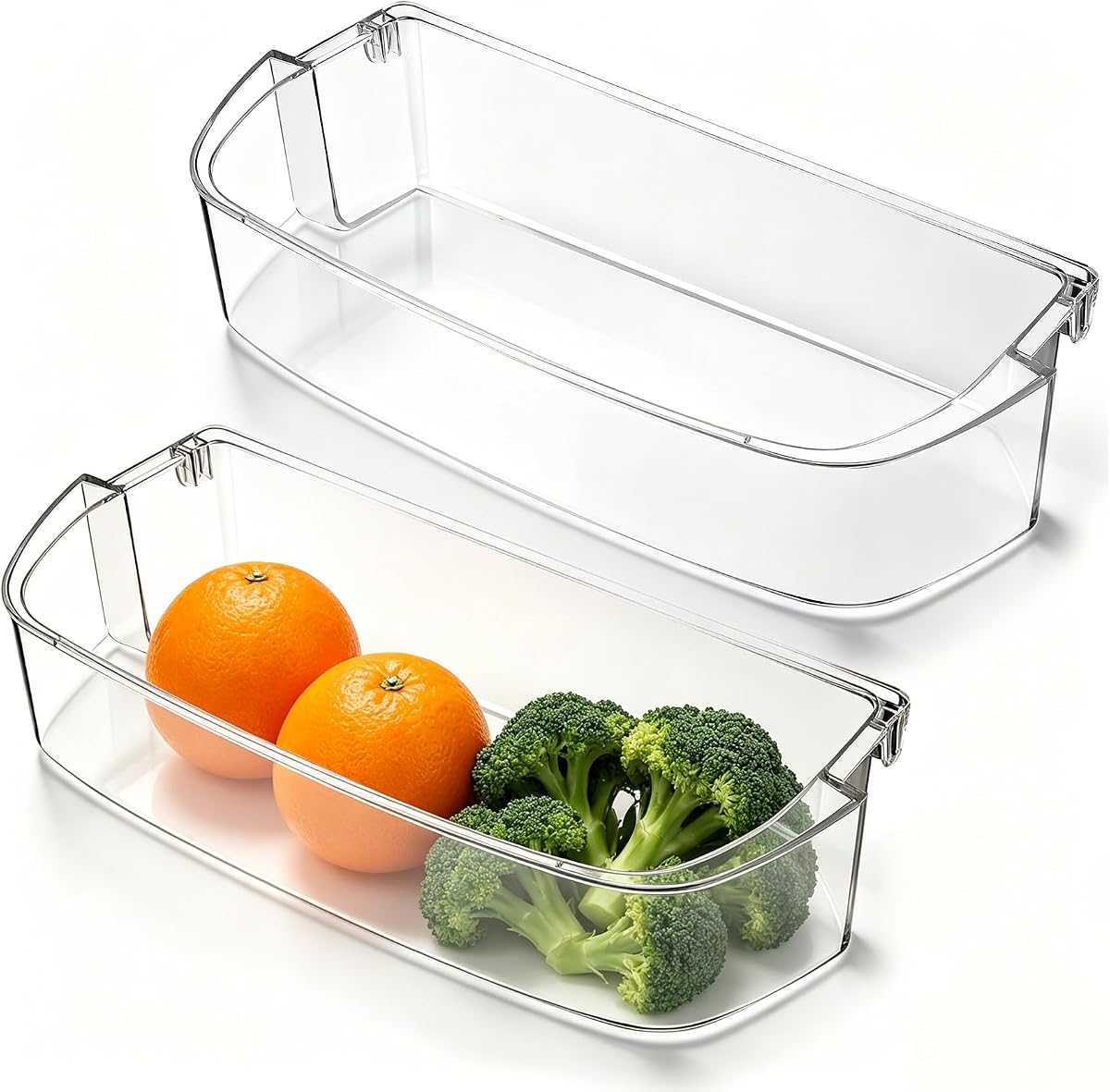 2-Pack WRS571CIHZ04 WRS571CIHZ01 Right Door Shelf Bin for Whirl-pool Fridge | WRS571CIHZ01 WRS571CIHB04 WRS586FLDM03 WRS588FIHZ04 WRSF5536RZ00 WRS571CIHZ00 WRS571CIHZ05 WRSC5536RZ00, Not for Freezer Side