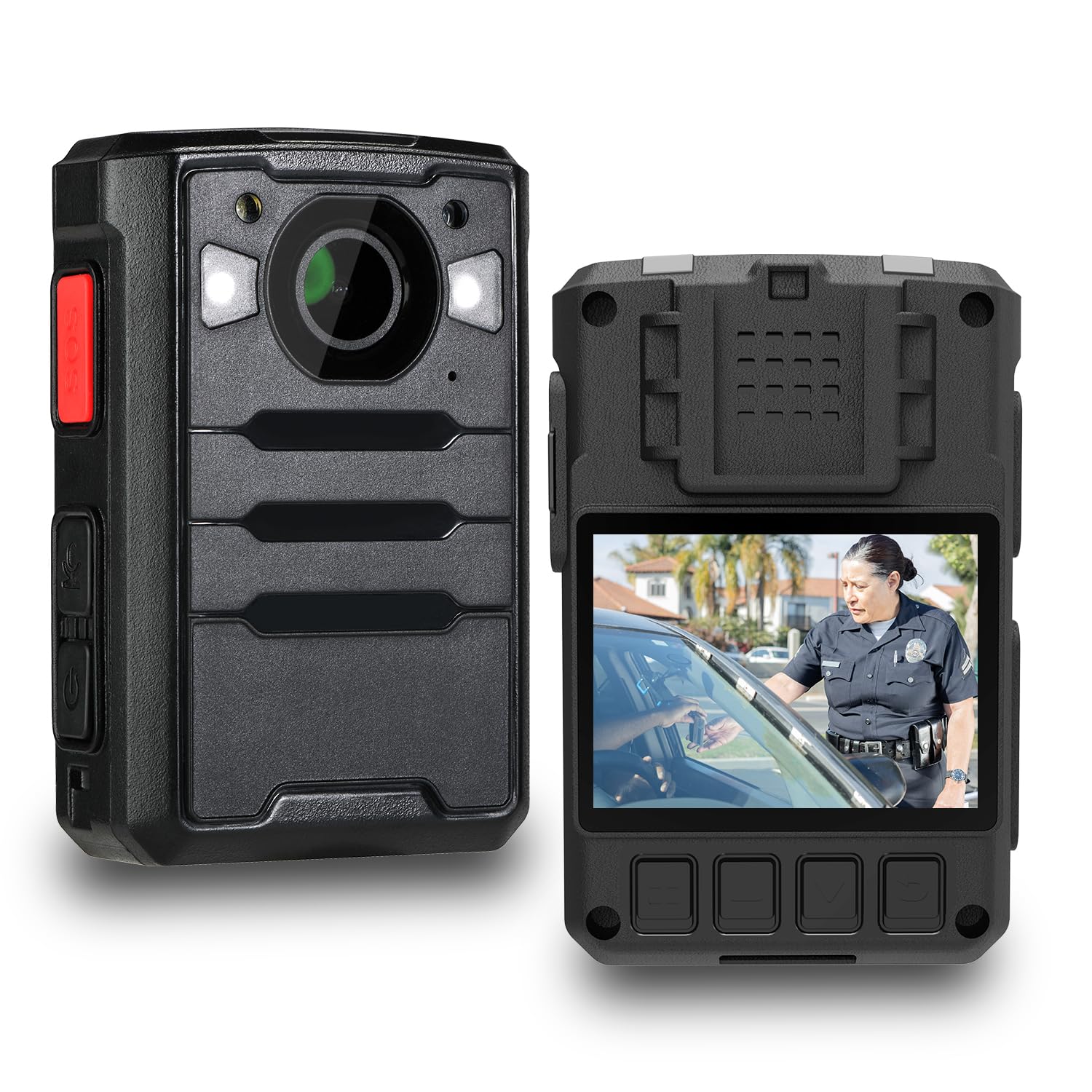 ponycam 1440P 4G GPS Police Body Camera, SIM Card Included, 17H Record Time, 3600mAH Battery, 128G Memory Audio Video Recording and Intercome Body-Worn Camera, Data-encrypt for Law Enforcement