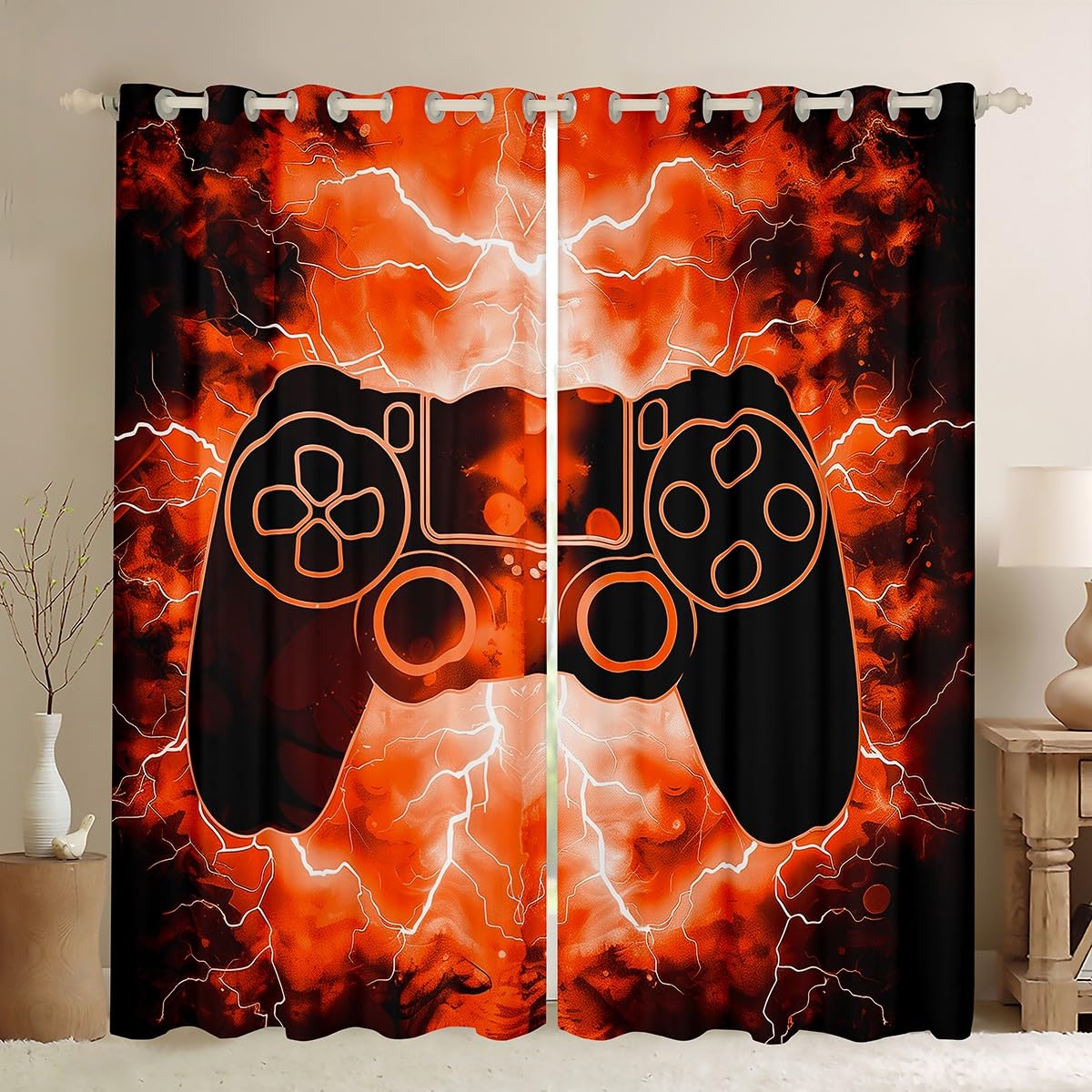 Rideau de fenêtre de jeu 175x140 cm opaque moderne pour chambre de garçon