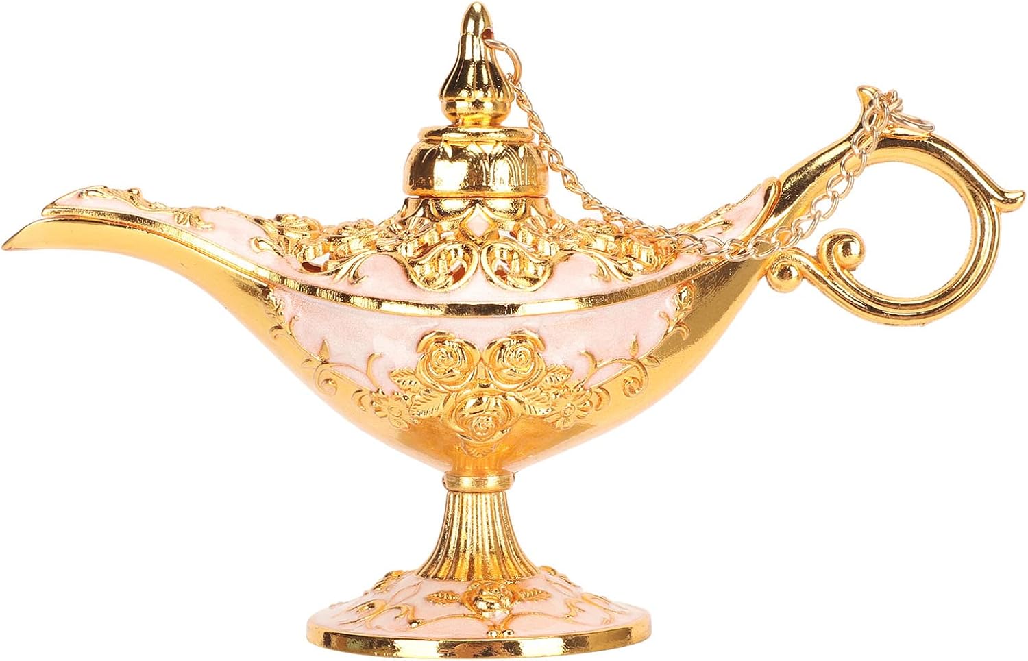 Vintage Legend Aladdin Lamp, Magic Genie Wishing Light,Retro Arabian Lamp Zinc Alloy Home Party Tabletop Exquisite Carved Legend Wishing Light Props Decoration