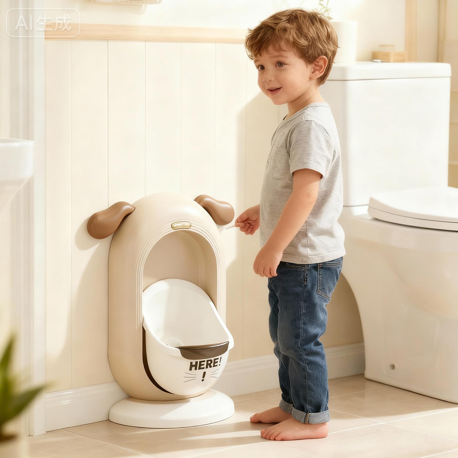 Orinal montado en la pared, inodoro de dibujos animados, inodoro de | entrenamiento portátil con diseño , accesorio de baño duradero, entrenador de orinal preescolar y hogar con construcción