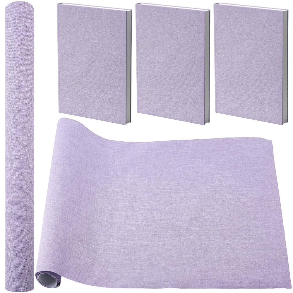 CRASPIRE Purple Linen Book Cloth Fabric Surface Paper Backed 35 x 17 Inch for Books Binding Bookcover Notebook Album Scrapbooking Archival DIY Covering Protector Bookcloth Bookbinding Supplies