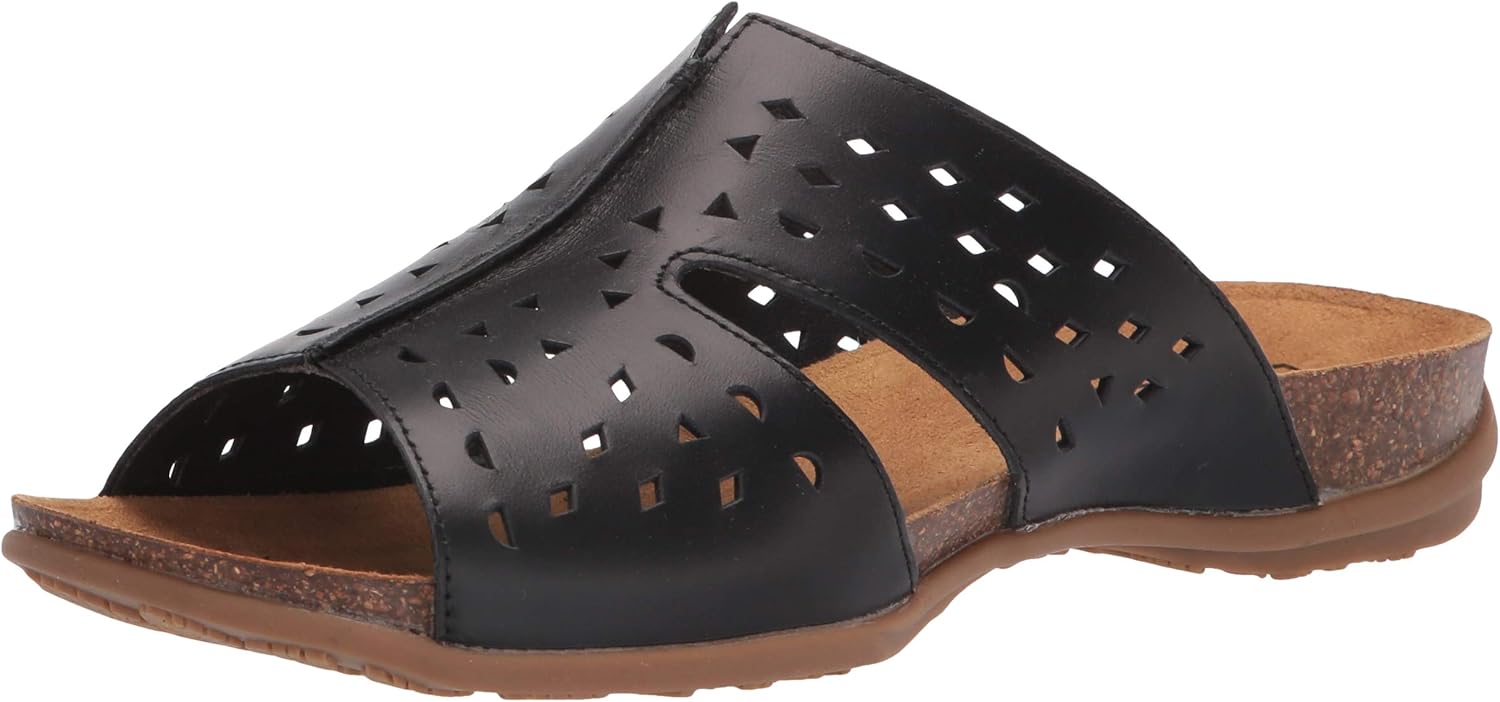 Propét Women's Fionna Slide Sandal, Black, 11 X-Wide