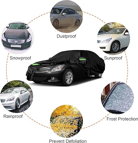 Miniatura 5 de Fundas impermeables de repuesto para automóvil Infiniti G35 G37 Sedán 2003-2015, 6 capas para todo tipo de clima, cubierta de automóvil de ajuste