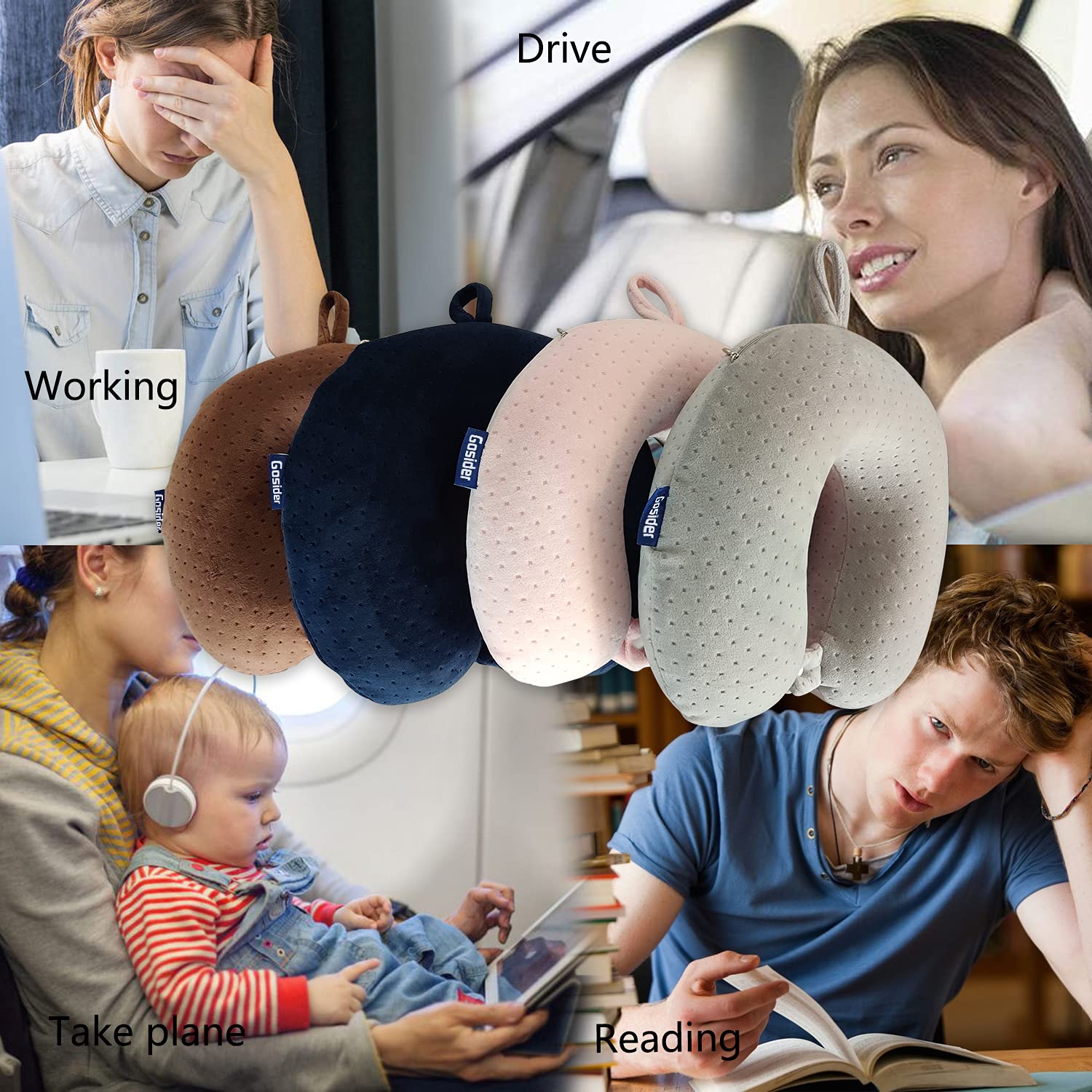 Acheter Oreiller de voyage en forme de U, coussin d'avion Non déformé, Durable, en forme de U, à mémoire de forme, en coton, pour la sieste