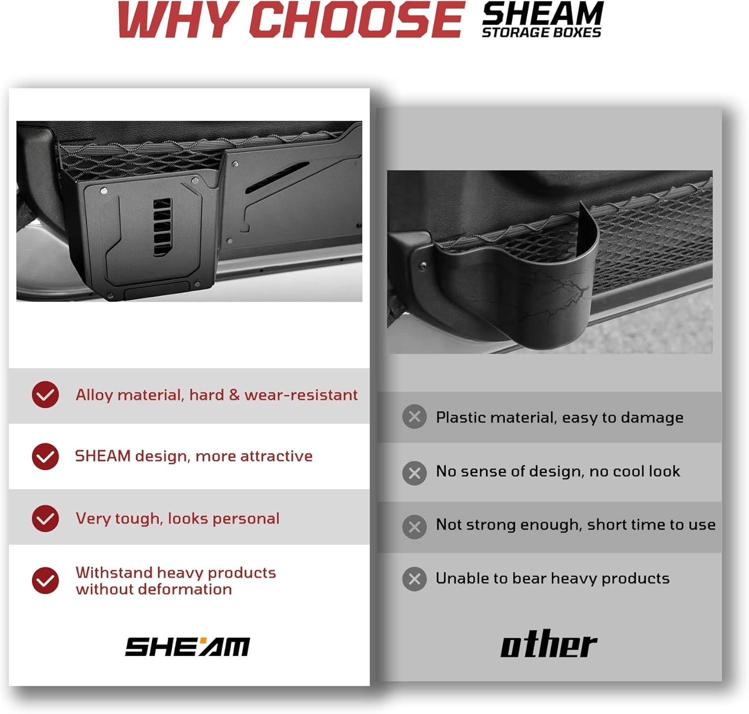 Metal Front Door Pocket Storage Box with Cup Holder Compatible with Jeep Wrangler JL JLU 4XE(2018-2026) & Gladiator JT(2020-2026), Car Side Insert Organizer Box Interior Accessories - 2PCS