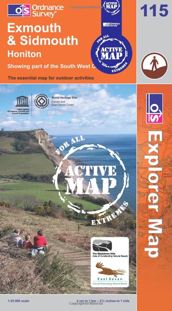 Exmouth and Sidmouth (OS Explorer Map Active): No. 115