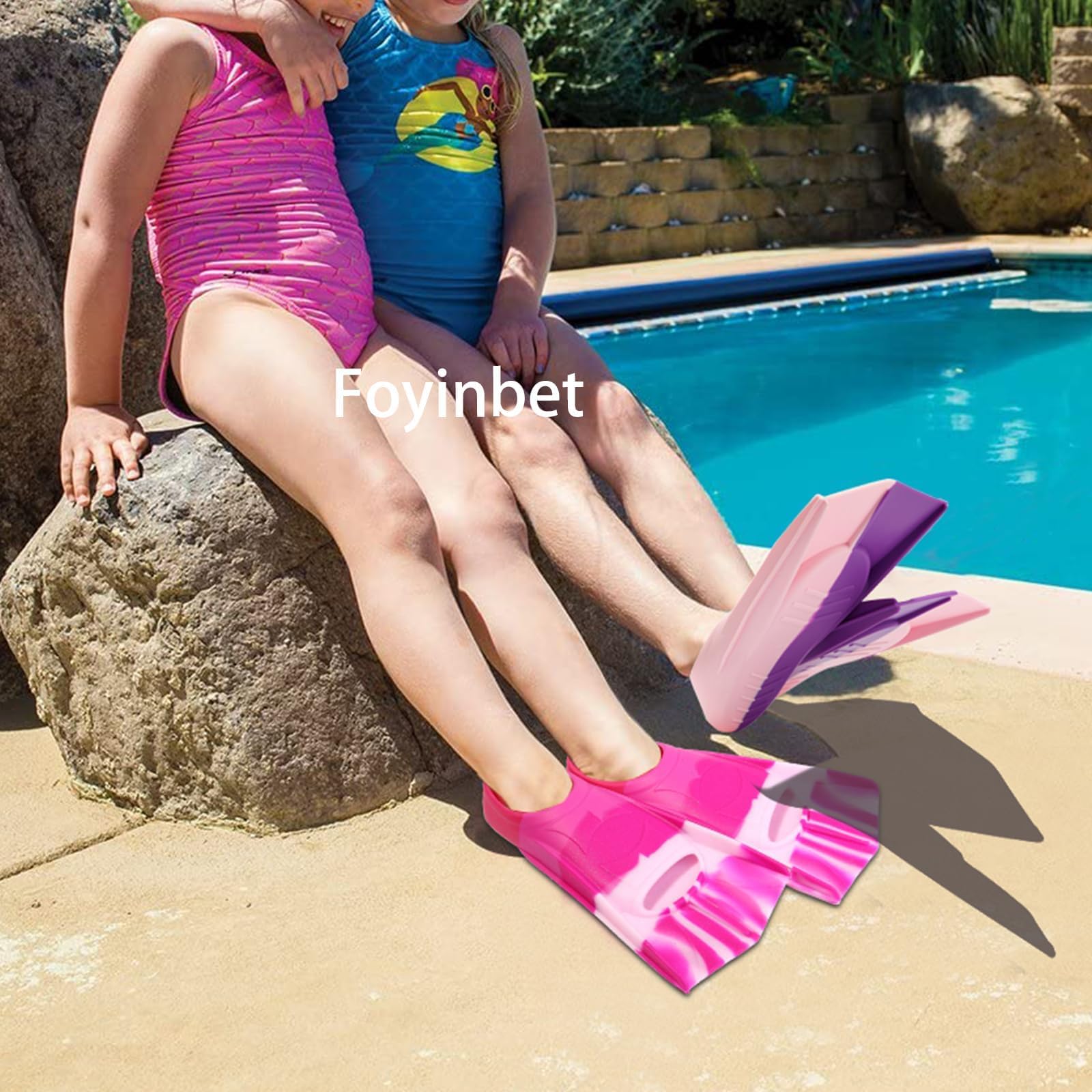 Pinne da nuoto corte per bambini, pinne da nuoto, snorkeling, per bambini, ragazze, ragazzi e adolescenti (R-XS)