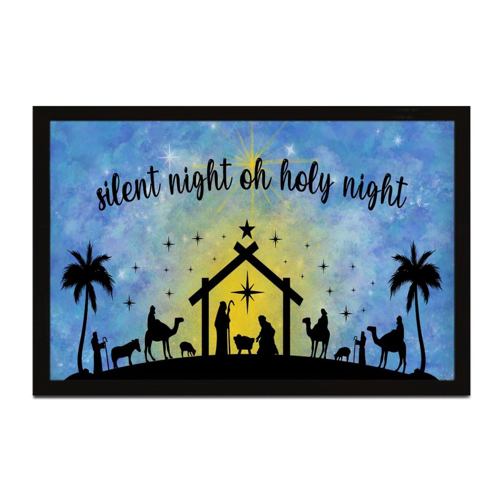 Panneau de Noel en bois Oh Holy Night deco murale legere facile a suspendre