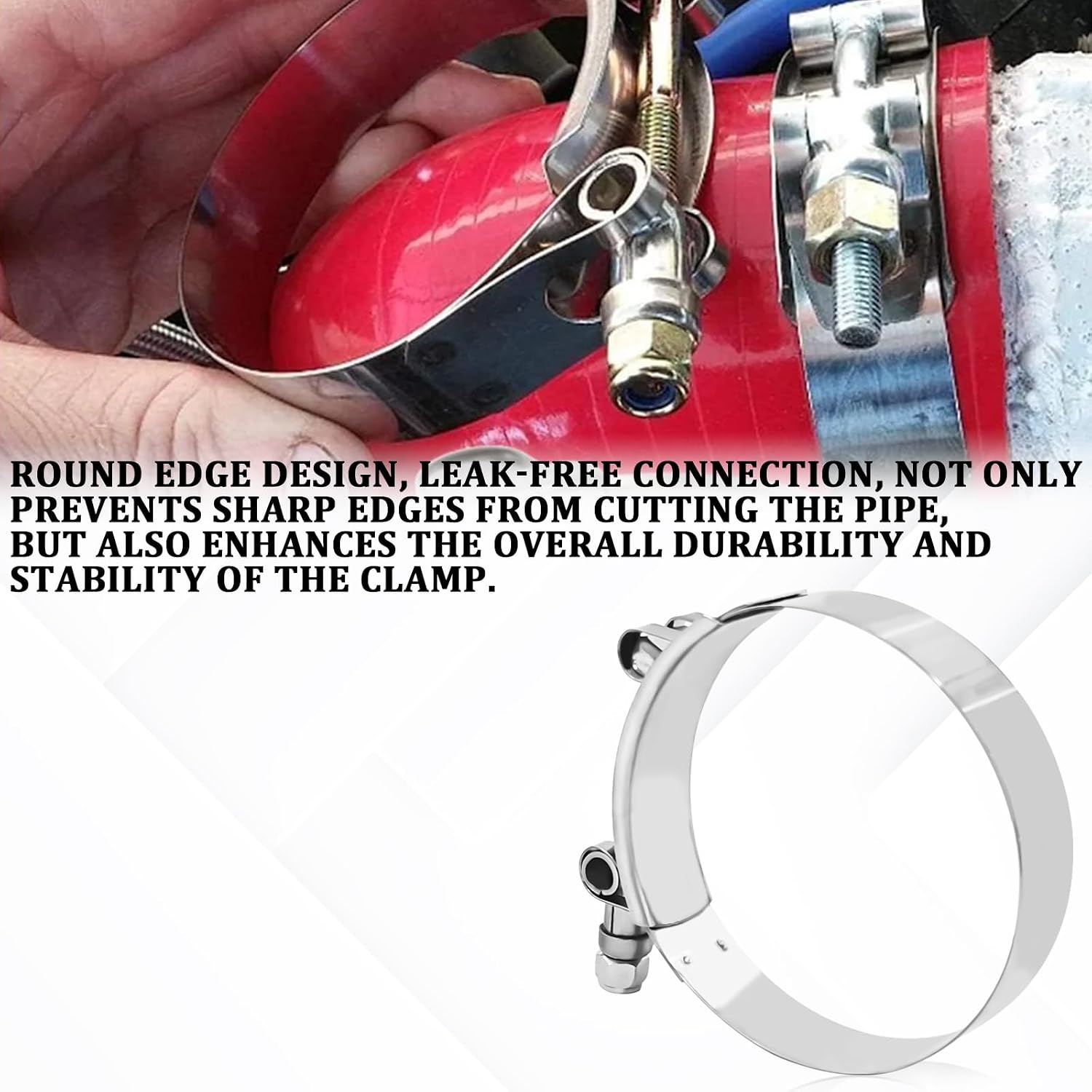 3 Inch Stainless Steel 304 T-Bolt Hose Clamps, 83-91mm Adjustable T-bolt Pipe Clamp for Exhaust System Turbo Intake Fuel Line, Radiator Hose Clamps for 3 inch Hose ID- Pack of 4