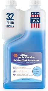 Marine Holding Tank Treatment, Large 32 Fl Oz Bottle, Fresh Clean Scent, Premium Strength Formula, Digest and Liquify Toilet Waste, Also for RVs and Campers