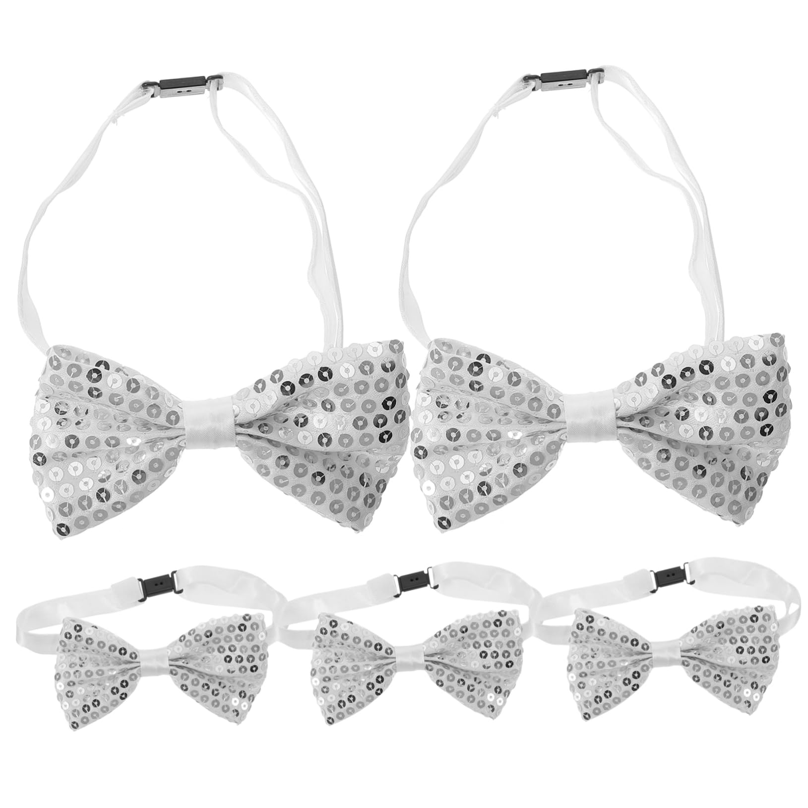 TENDYCOCO Boys' Decorative Bow Ties 5 Pack Shiny Sequin Bowties for Boys and Girls for Stage Shows Dress Up and Daily Outfits