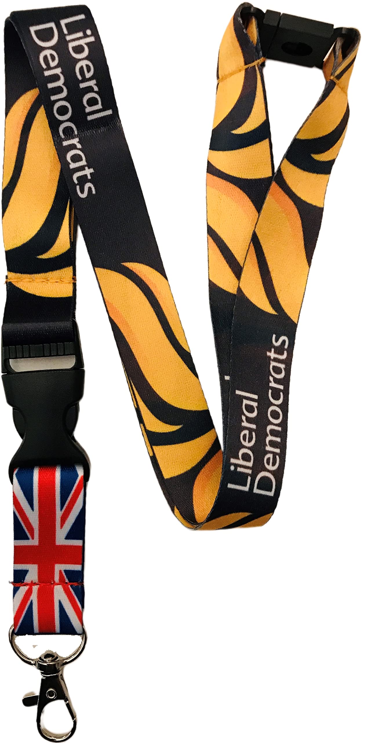 PAC Supplies Global 20MM Political Neck Lanyard With Safety Breakaway & Detachable Buckle Clip (Liberal Democrats, 5 Lanyards)