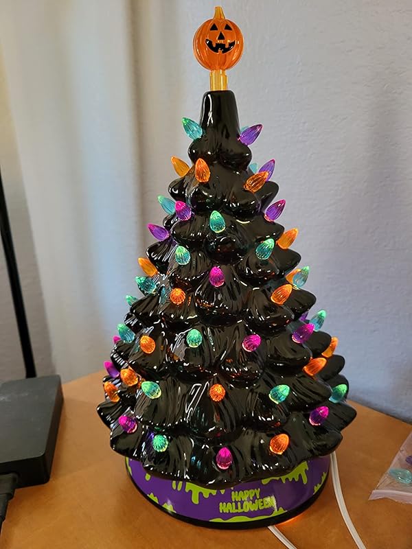 Top Quality Halloween PreLit Ceramic Tree Decoration 15in