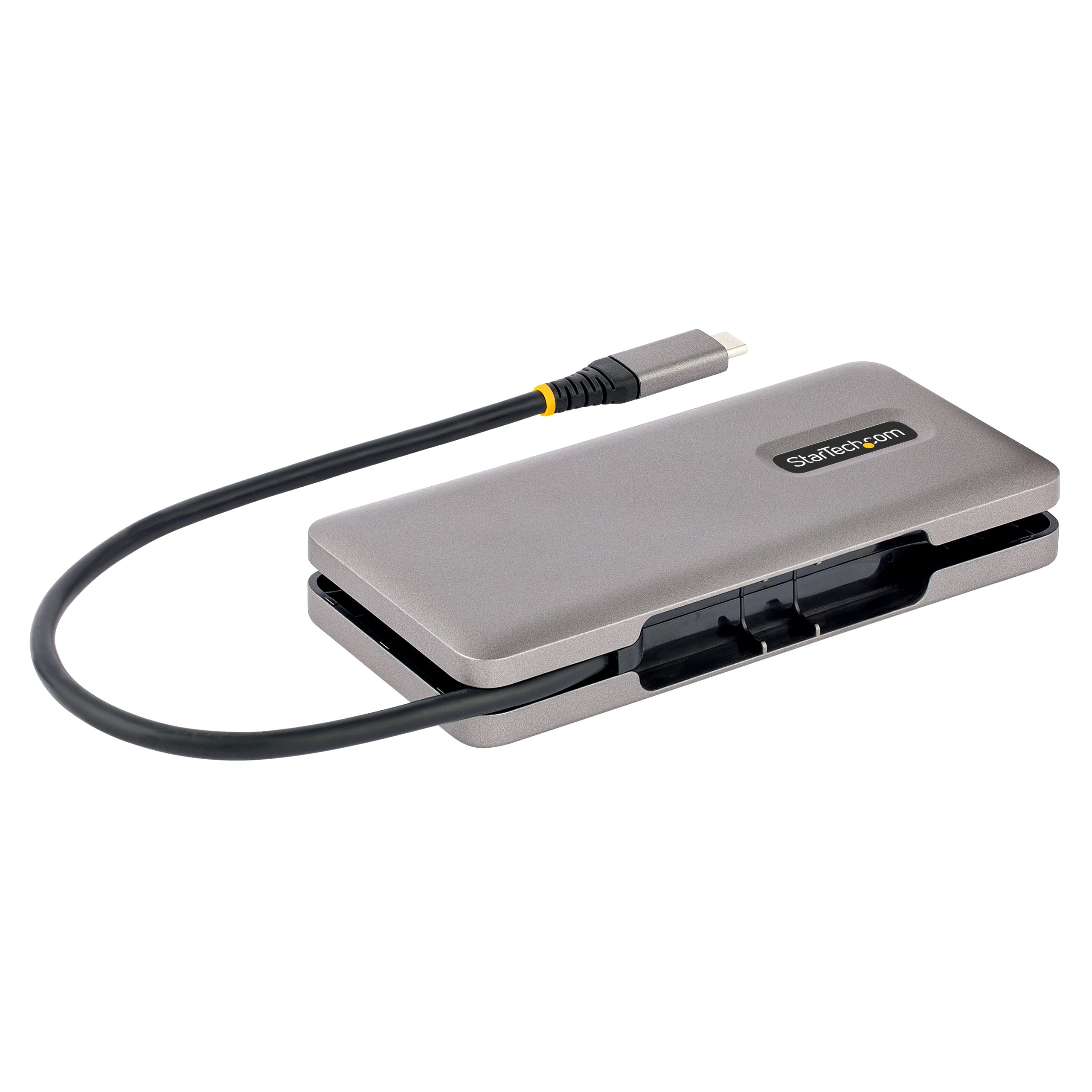 StarTech Hub USB-C 4 Ports avec 3X USB-C et 1x USB-A, 10Gbps (HB31CM1A3CB) | USB 3.2 Gen 2, Alimenté par USB, Câble enveloppant 32cm, Portable, Splitter, Câble hôte 25cm