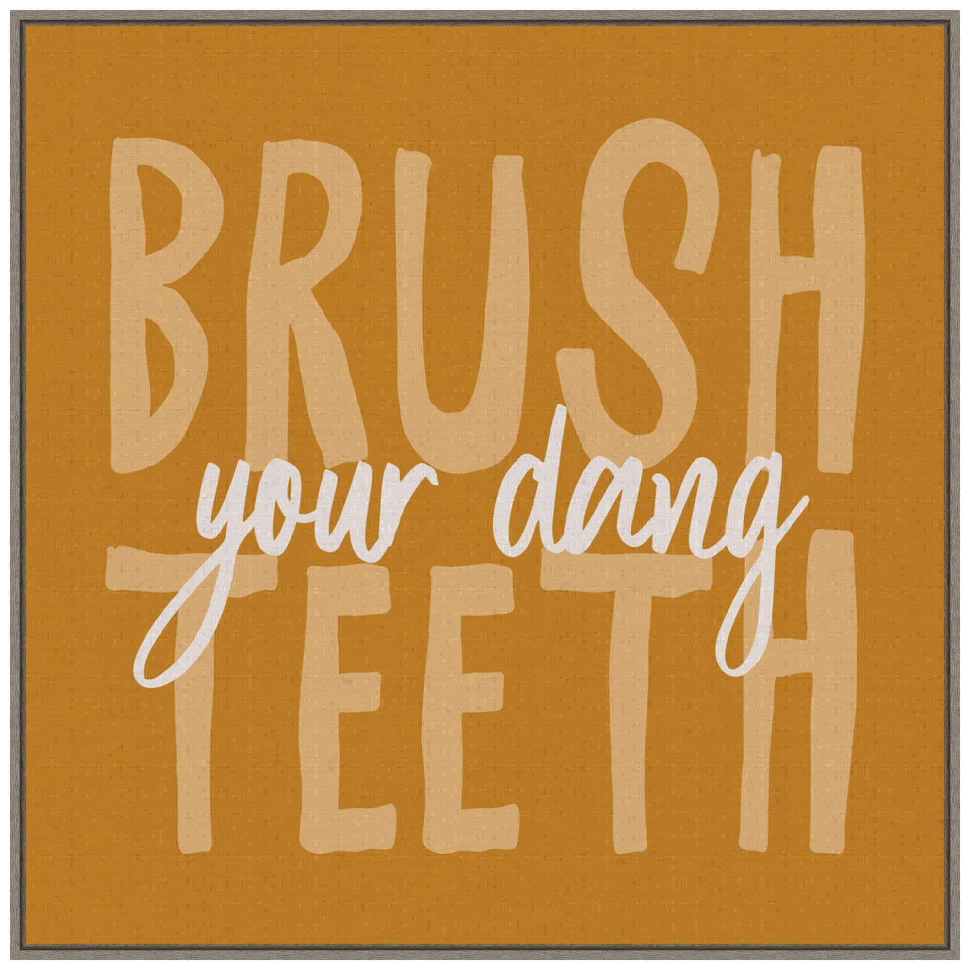 Amanti Art Framed Canvas Wall Art 30x30 Bathroom Advice IV Yellow by Wild Apple Portfolio, Framed Wall Art Canvas, Bathroom Artwork, Country Rustic Decor, Large Poster Painting for Living Room,